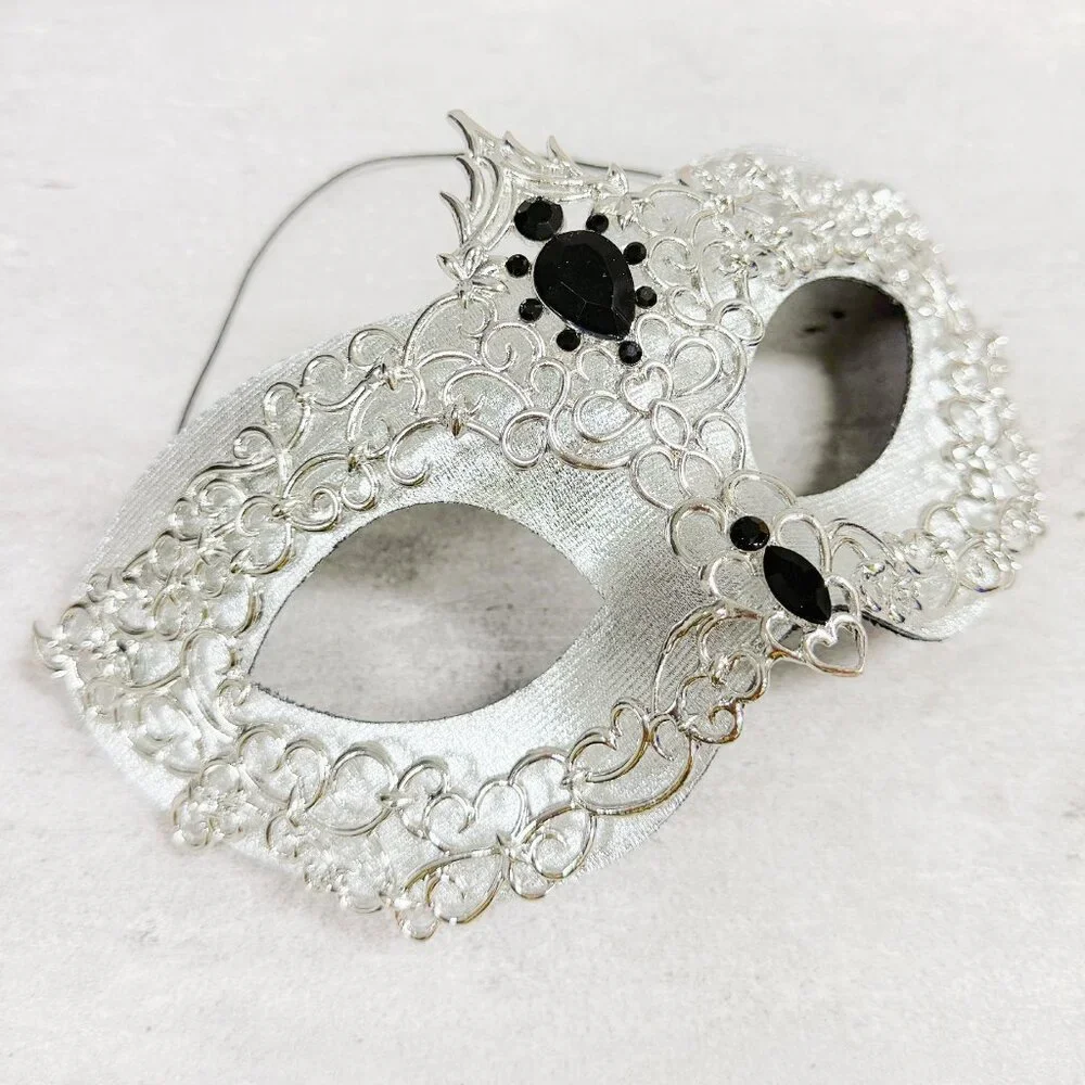 Silver silver mask, Masquerade mask, Cosplay mask, ball party mask, Prom mask